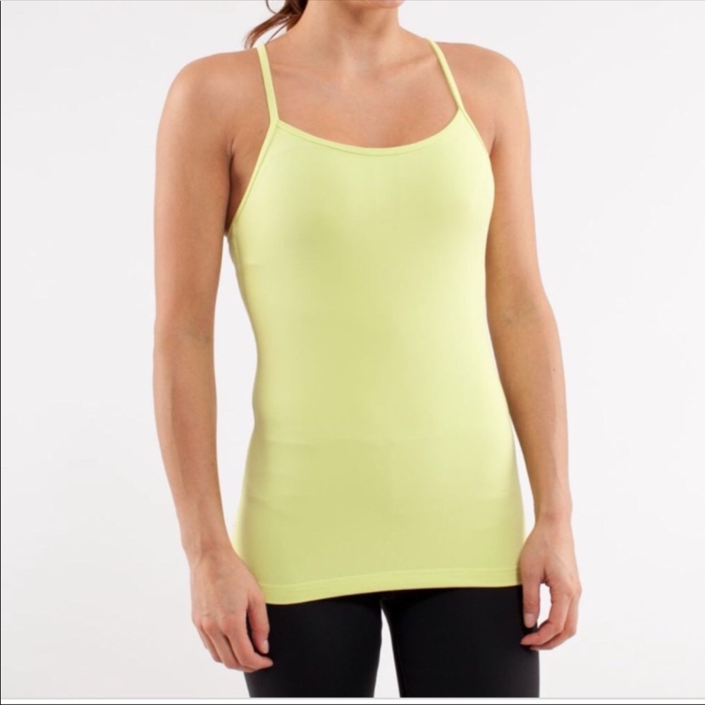 Light yellow lululemon tank top
